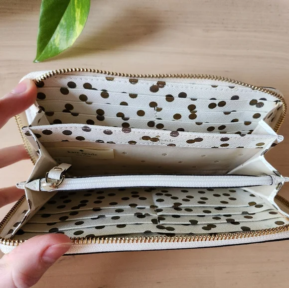 Kate Spade Cream and Gold Polka Dot Wallet - Picture 4 of 6